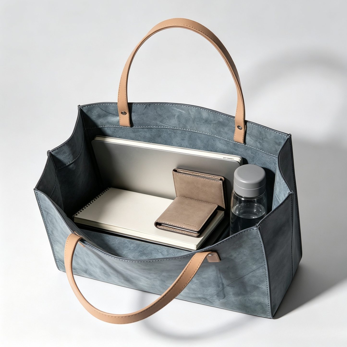Fog wax leather hard tote bag