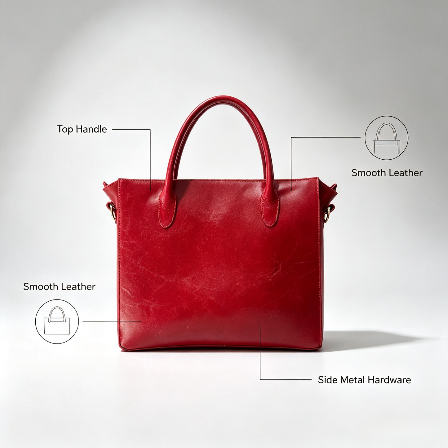 Small Square Top Handle Tote Purse