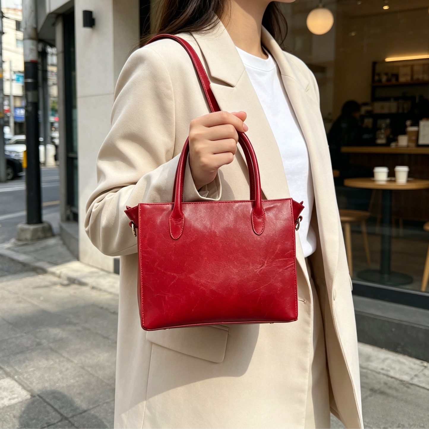 Small Square Top Handle Tote Purse