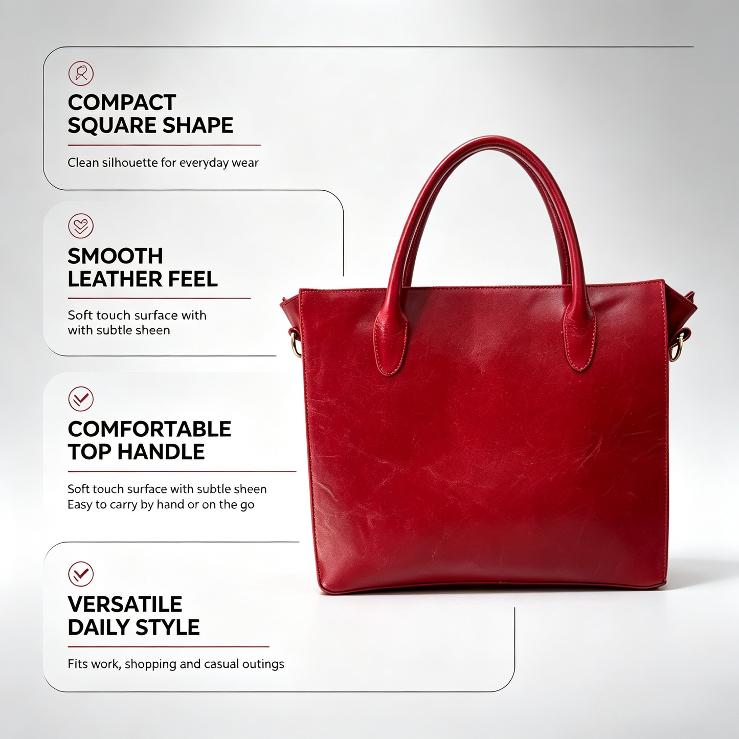 Small Square Top Handle Tote Purse