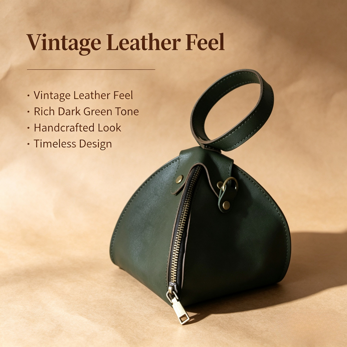 Retro Triangle Leather Mini Handbag
