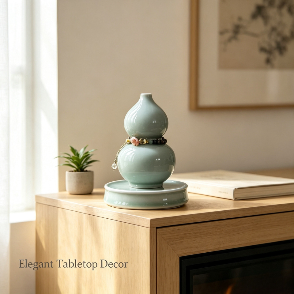 Celadon Gourd Ceramic Ornamen