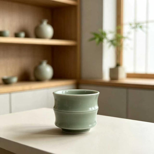 Celadon Bamboo Joint Teacup