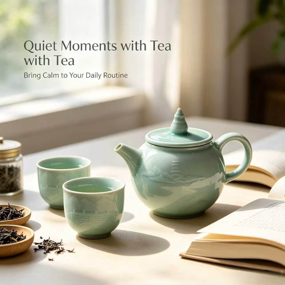 West Lake Impression Tea Set (1 Teapot & 2 Cups)