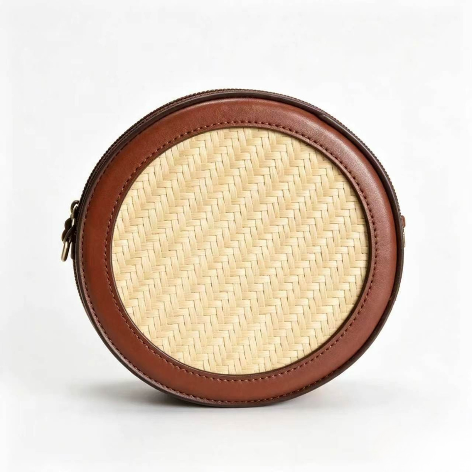 Bamboo Round Cake Shaped Mini Purse