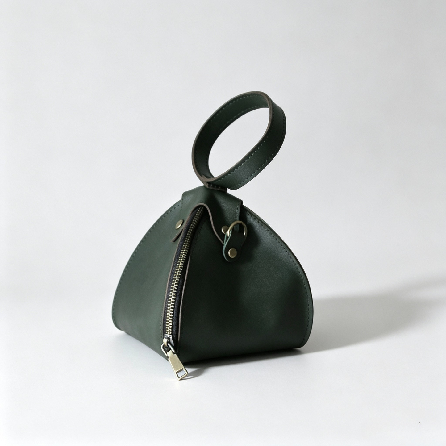 Retro Triangle Leather Mini Handbag
