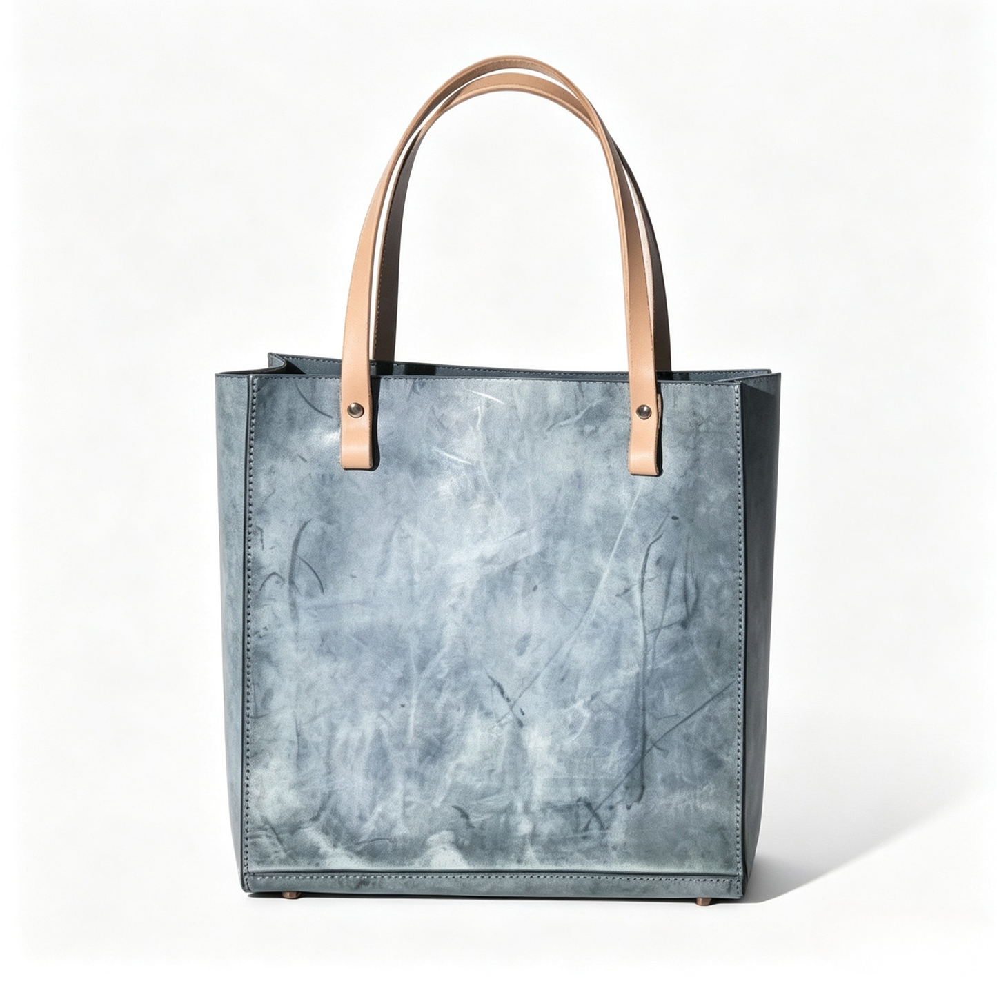 Fog wax leather hard tote bag