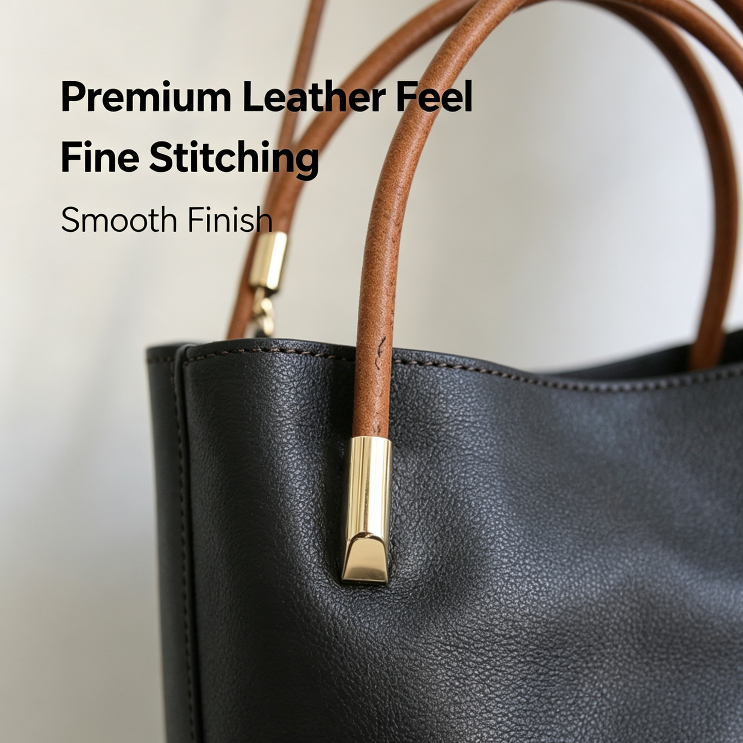 Black Two-Tone Bucket Tote