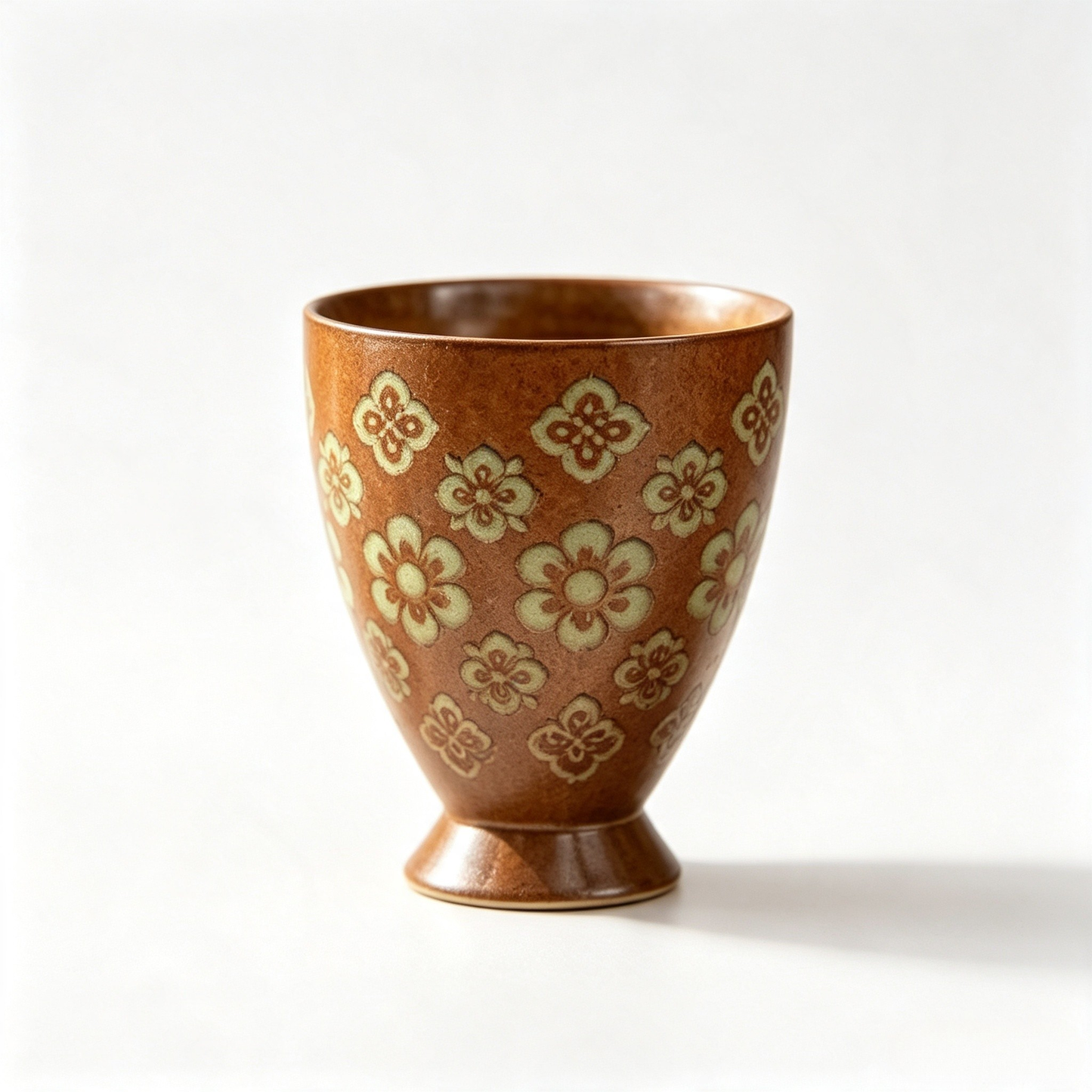 Elegant Footed Drop Shaped Floral Teacup