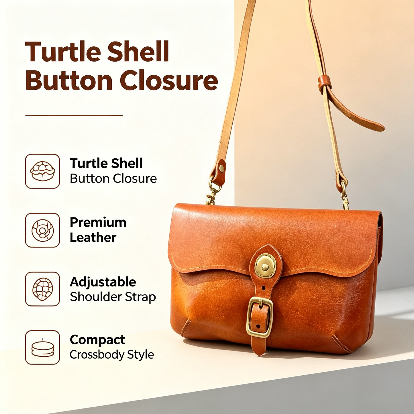 Turtle shell button bag