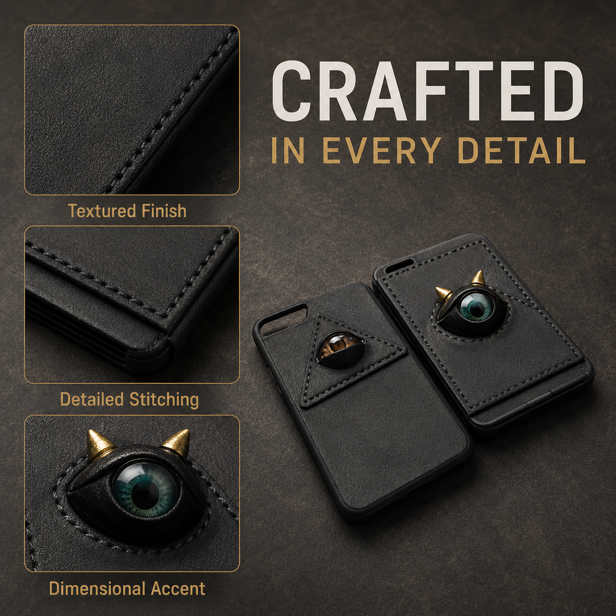 Stereo Demon Eye Embossed Phone Cover