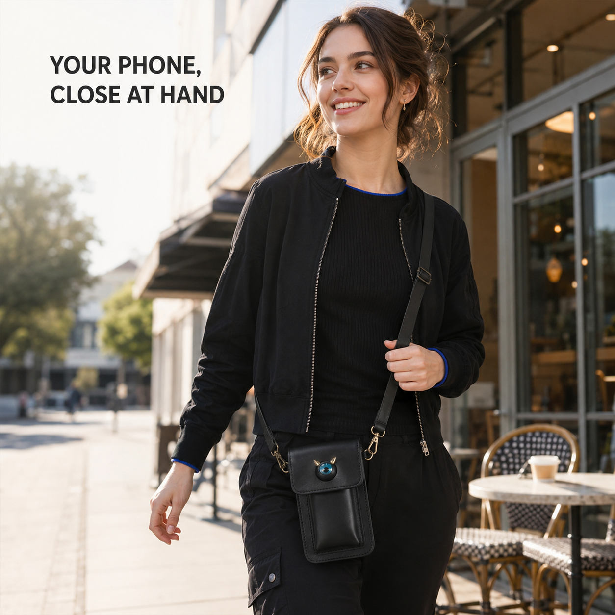 Stereo Demon Eye Small Cell Phone Shoulder Pouch