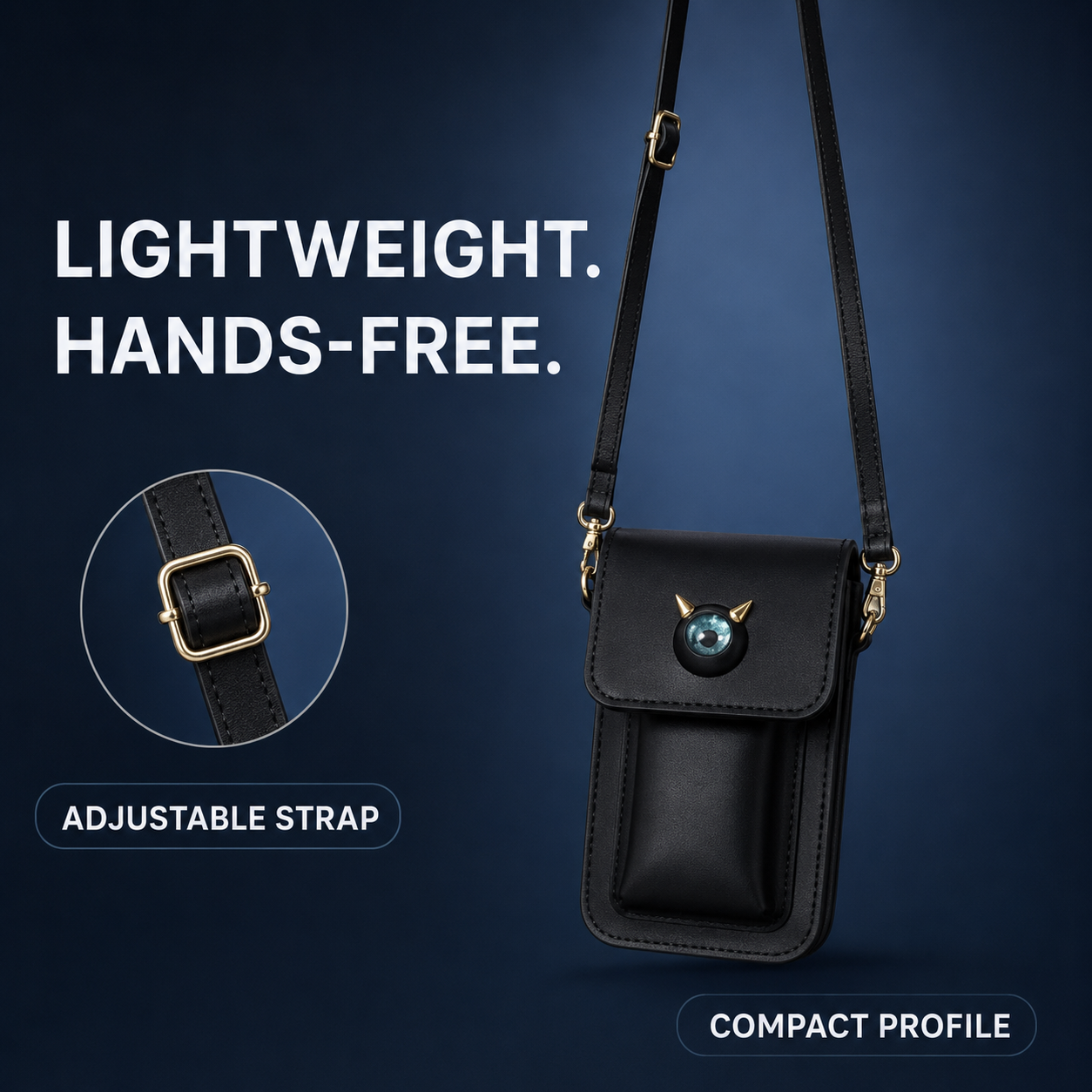 Stereo Demon Eye Small Cell Phone Shoulder Pouch