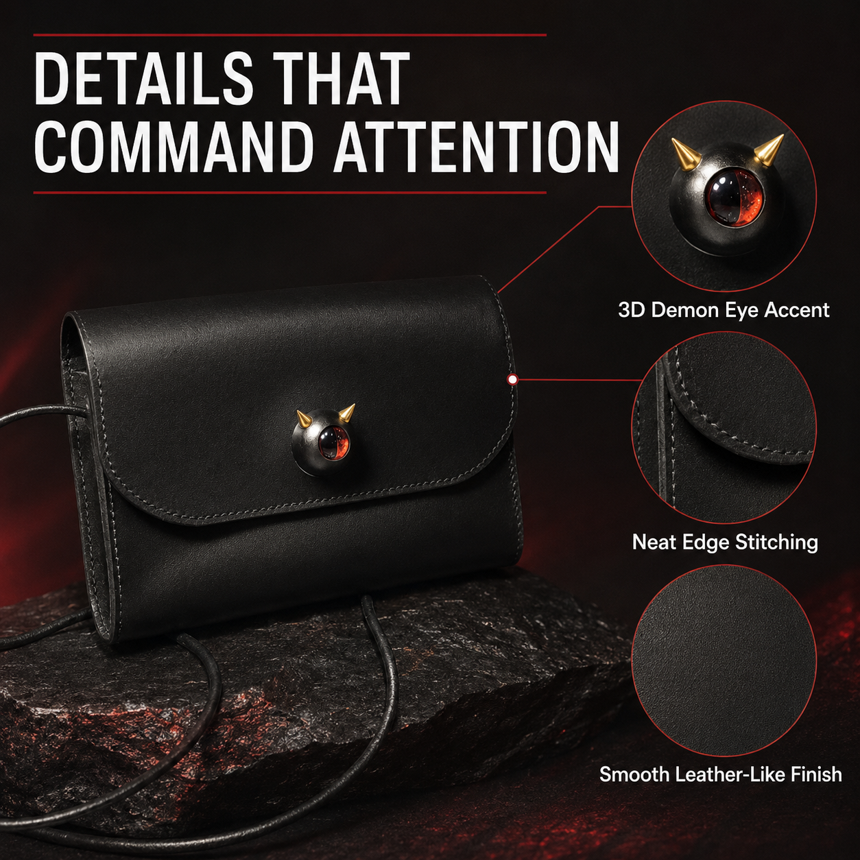 Stereo Demon Eye Small Square Shoulder Purse