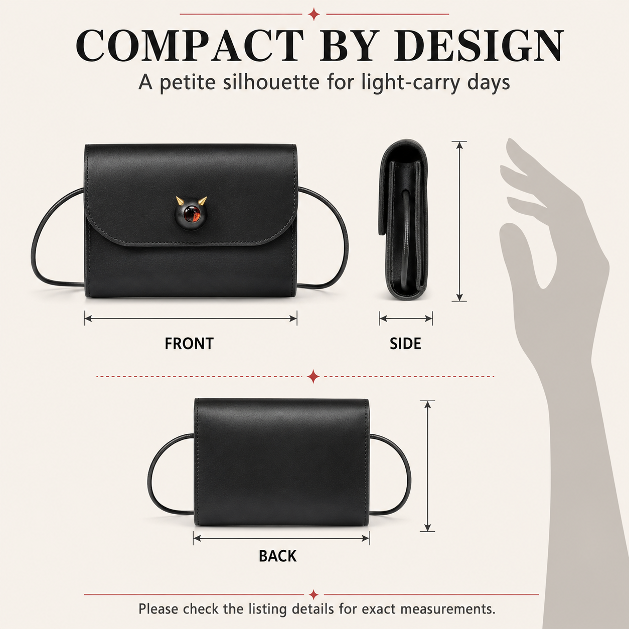 Stereo Demon Eye Small Square Shoulder Purse