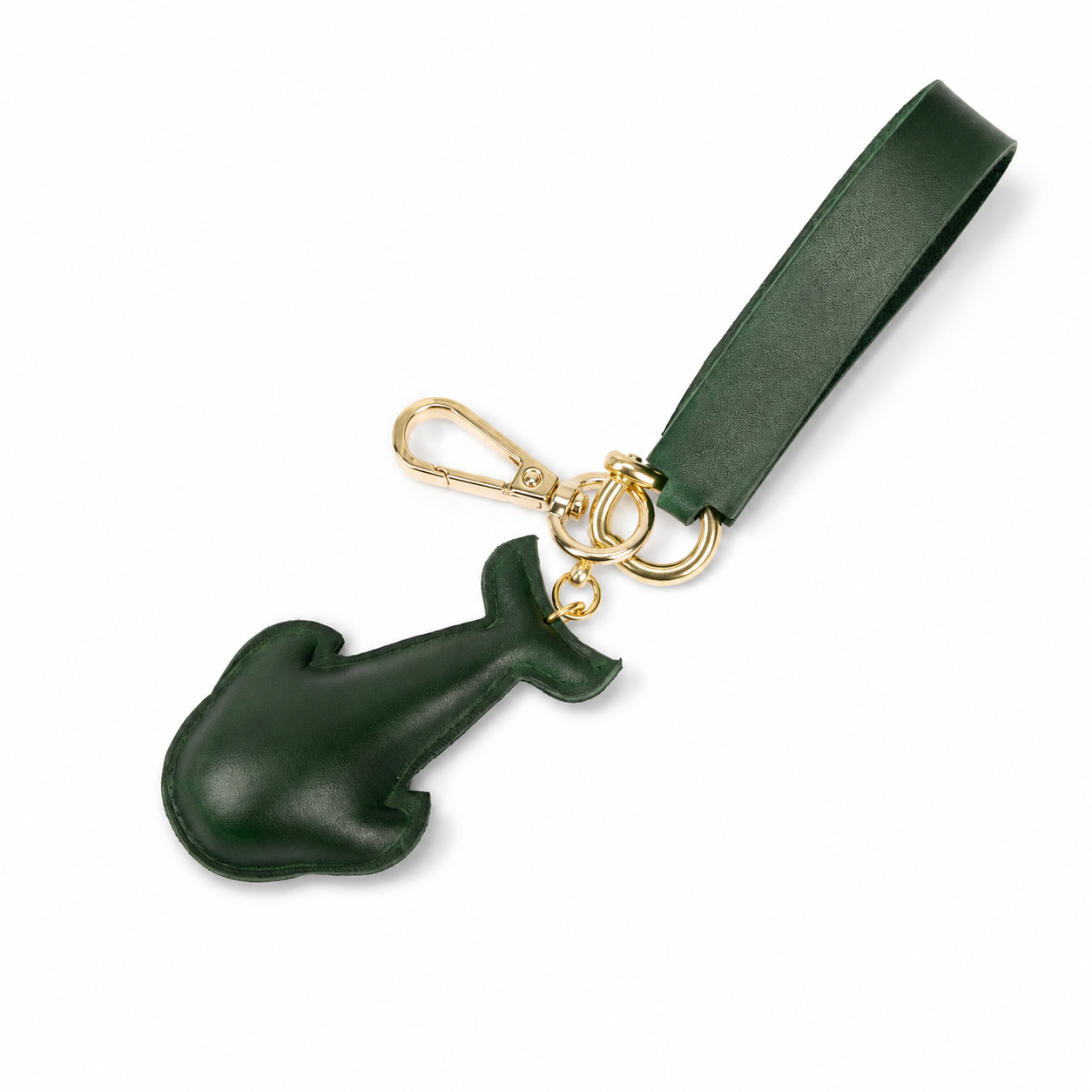 Handmade Leather Dolphin Keychain Charm