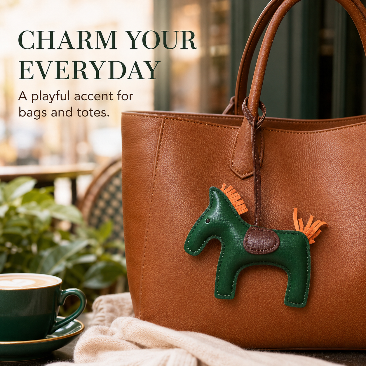 Vintage Green Pony Bag Charm