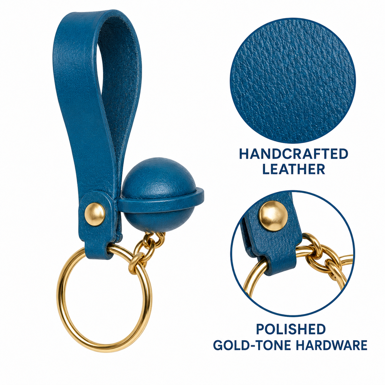 Multi-color Leather Dome Key Ring