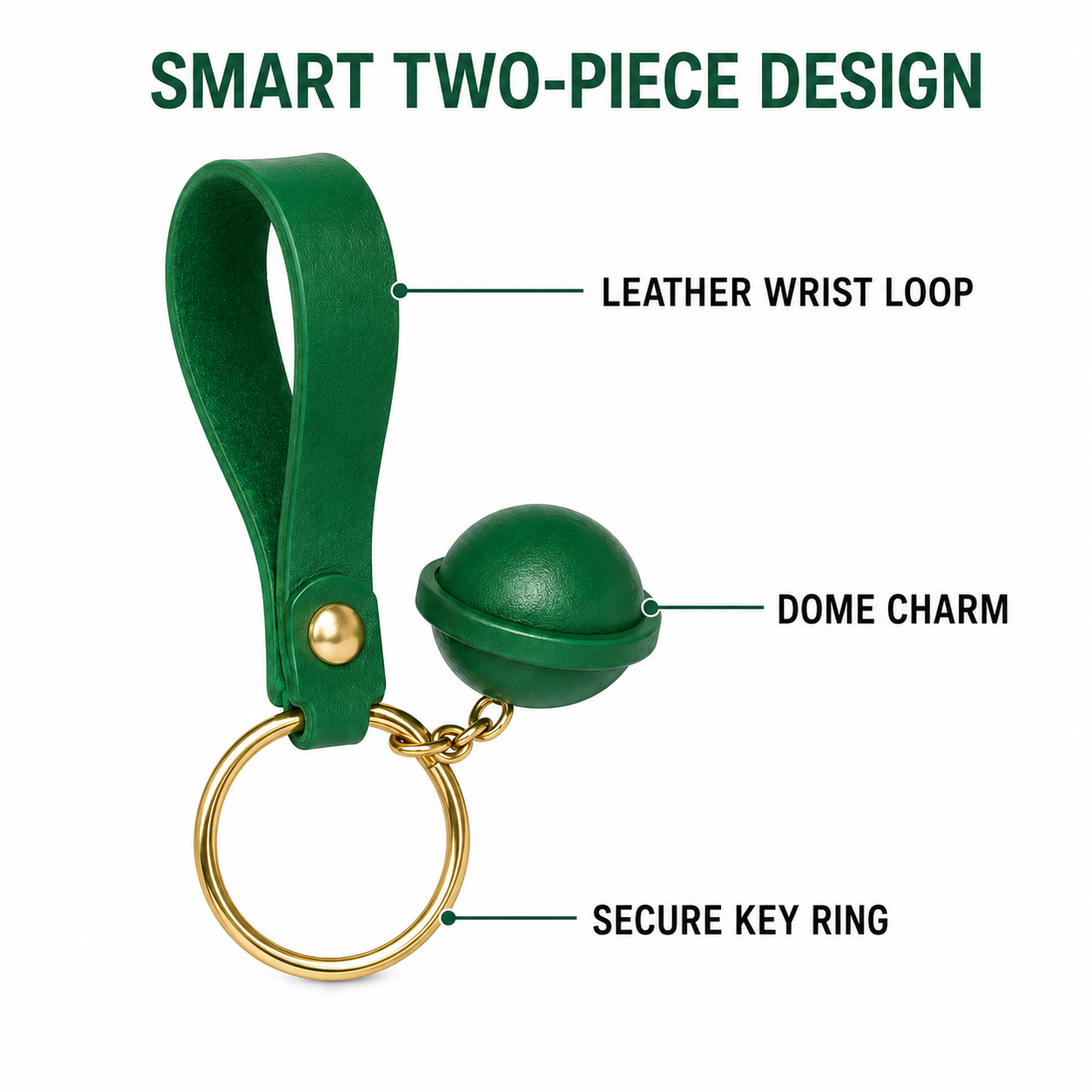 Multi-color Leather Dome Key Ring