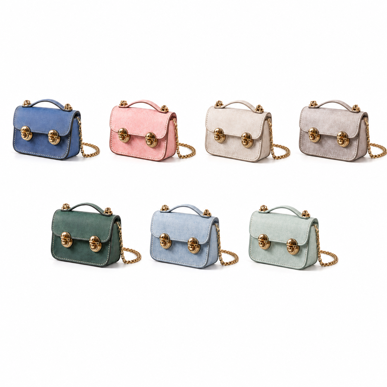 Dual Buckle Mini Leather Crossbody Bag