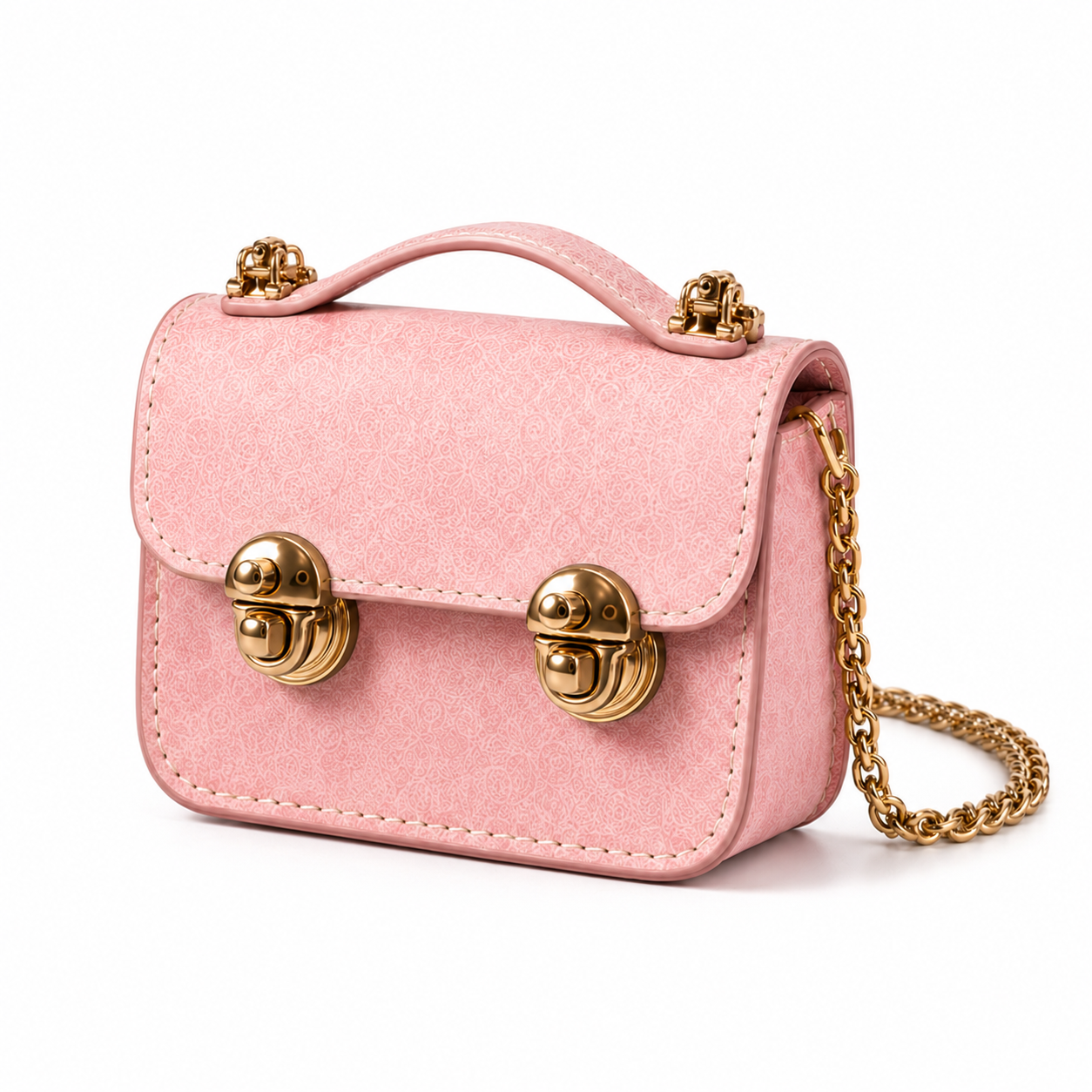 Dual Buckle Mini Leather Crossbody Bag