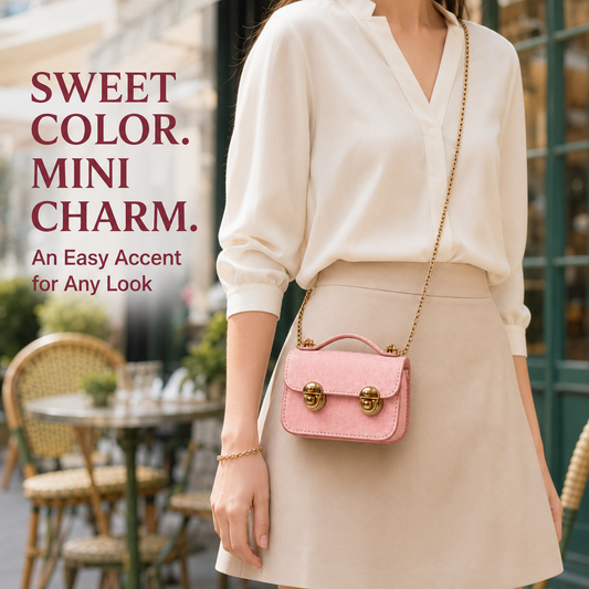 Dual Buckle Mini Leather Crossbody Bag
