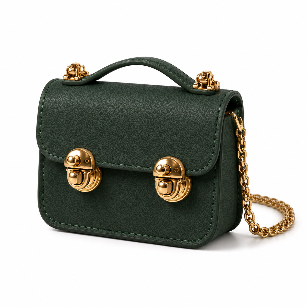 Dual Buckle Mini Leather Crossbody Bag