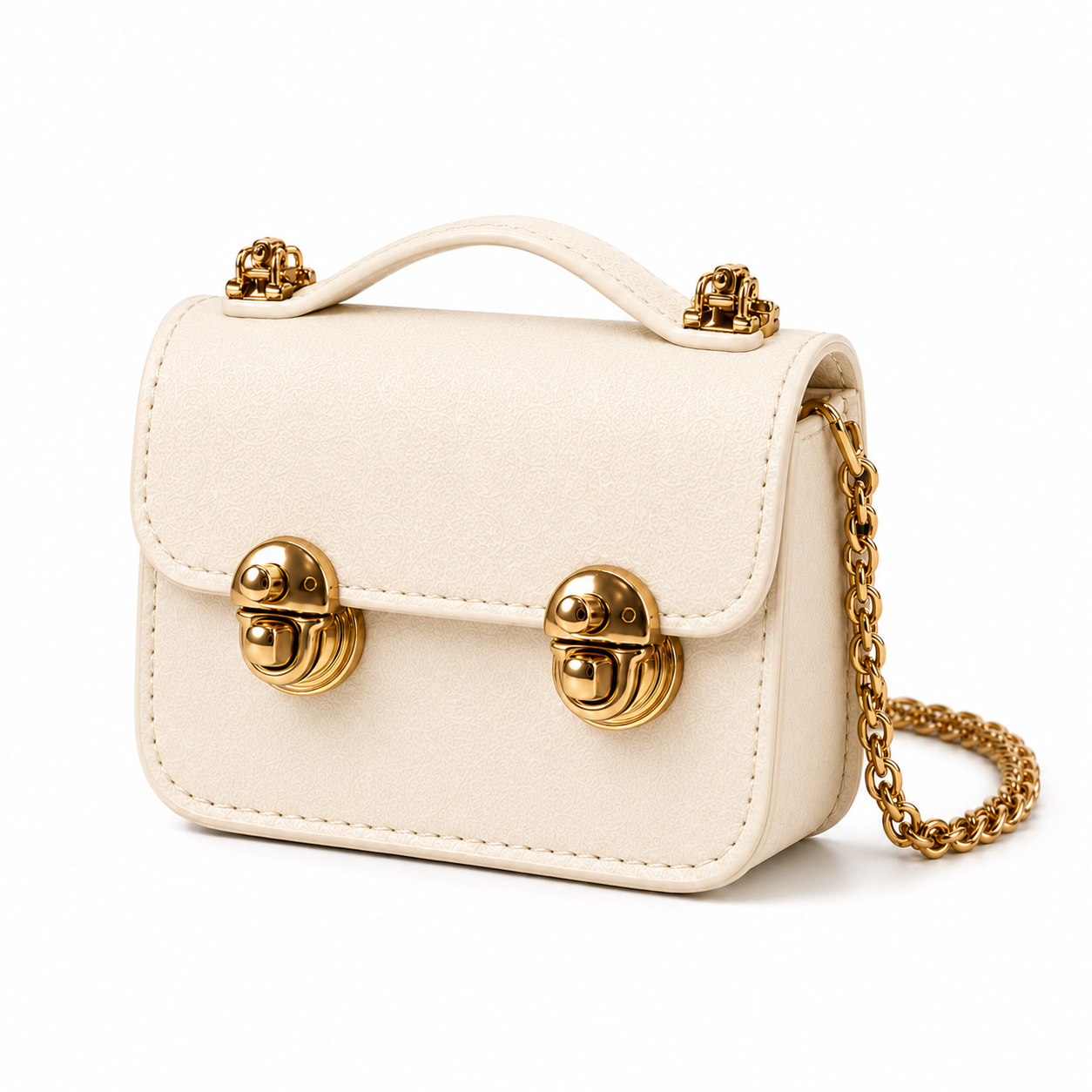 Dual Buckle Mini Leather Crossbody Bag