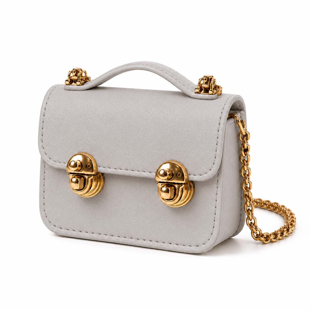 Dual Buckle Mini Leather Crossbody Bag