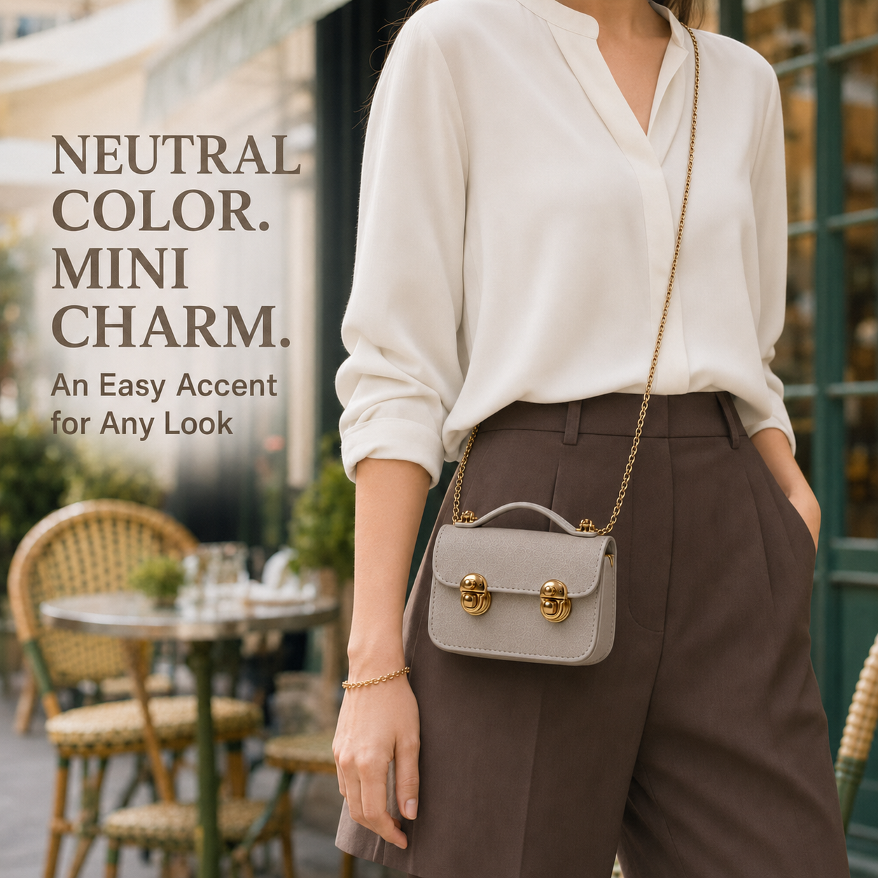 Dual Buckle Mini Leather Crossbody Bag