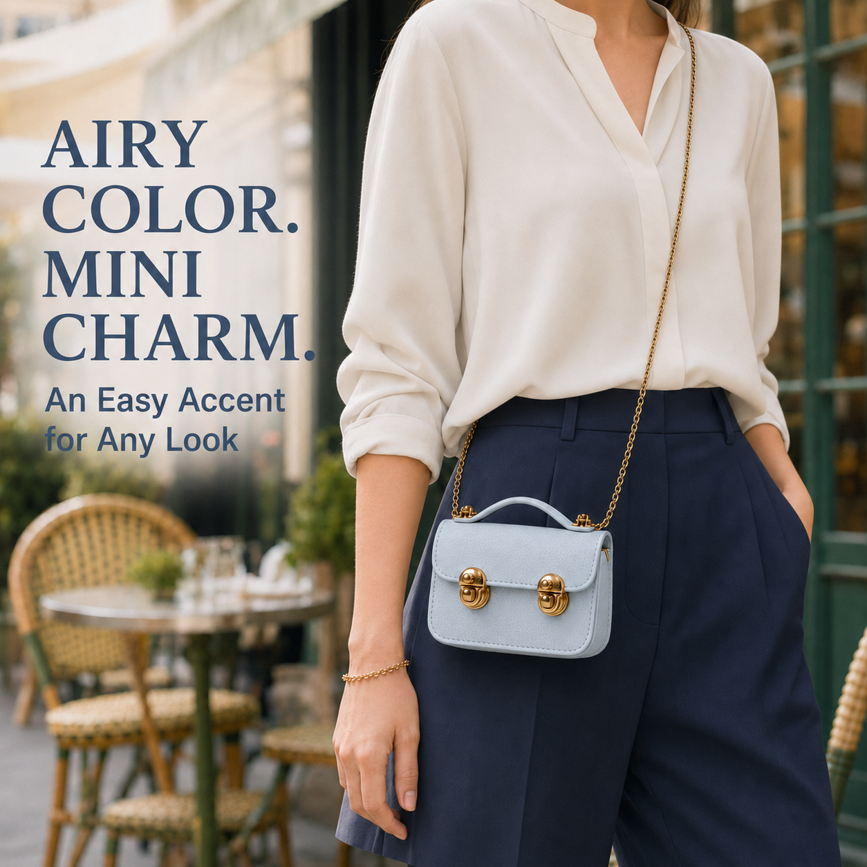 Dual Buckle Mini Leather Crossbody Bag