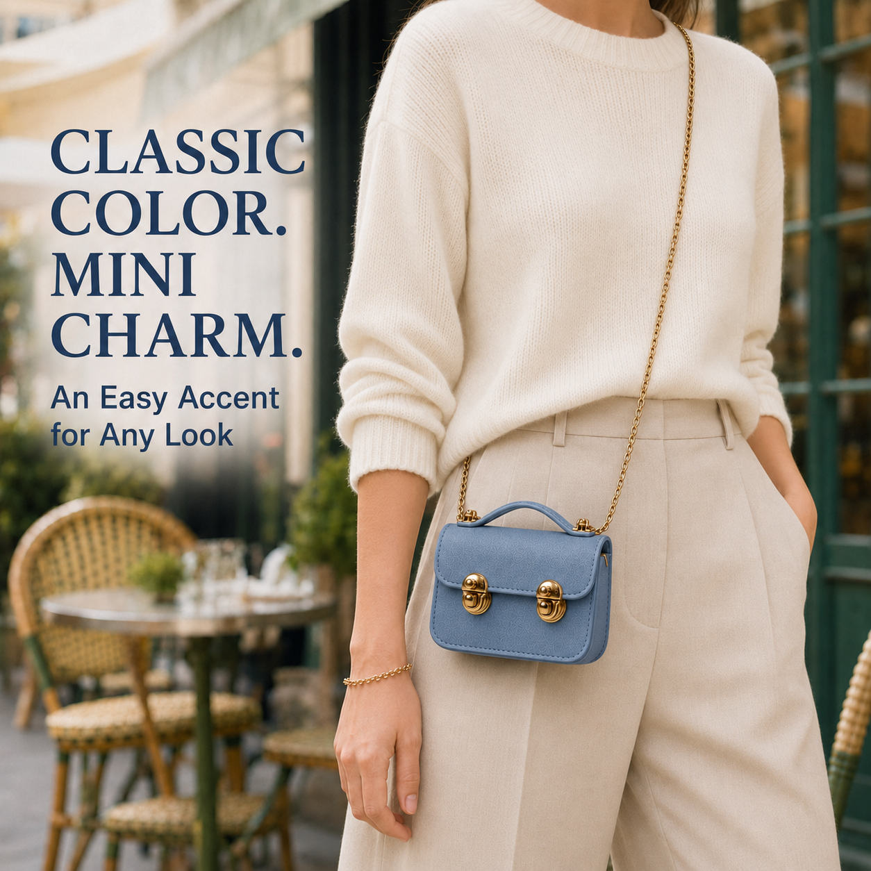 Dual Buckle Mini Leather Crossbody Bag
