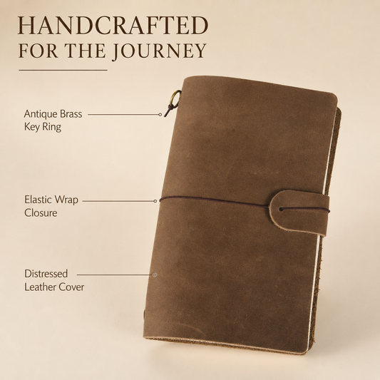 Handcrafted Leather Pocket Travel Journal