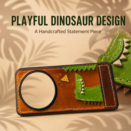 Handmade Leather Dinosaur Phone Case