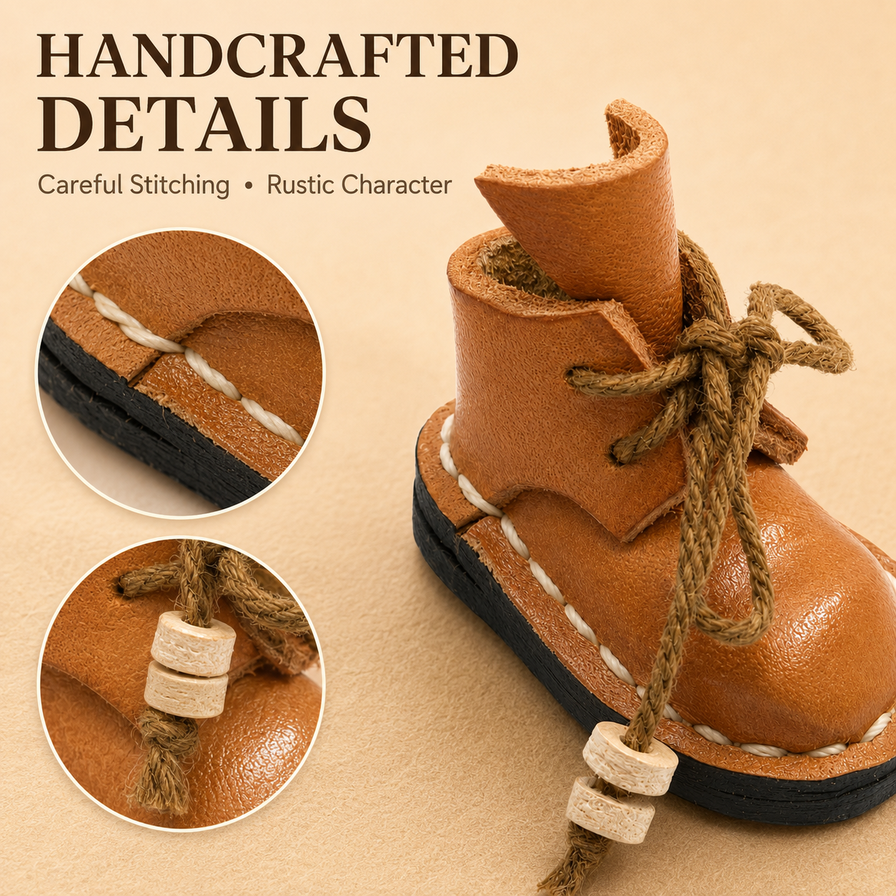 Handmade Mini Leather Boot Bag Charm