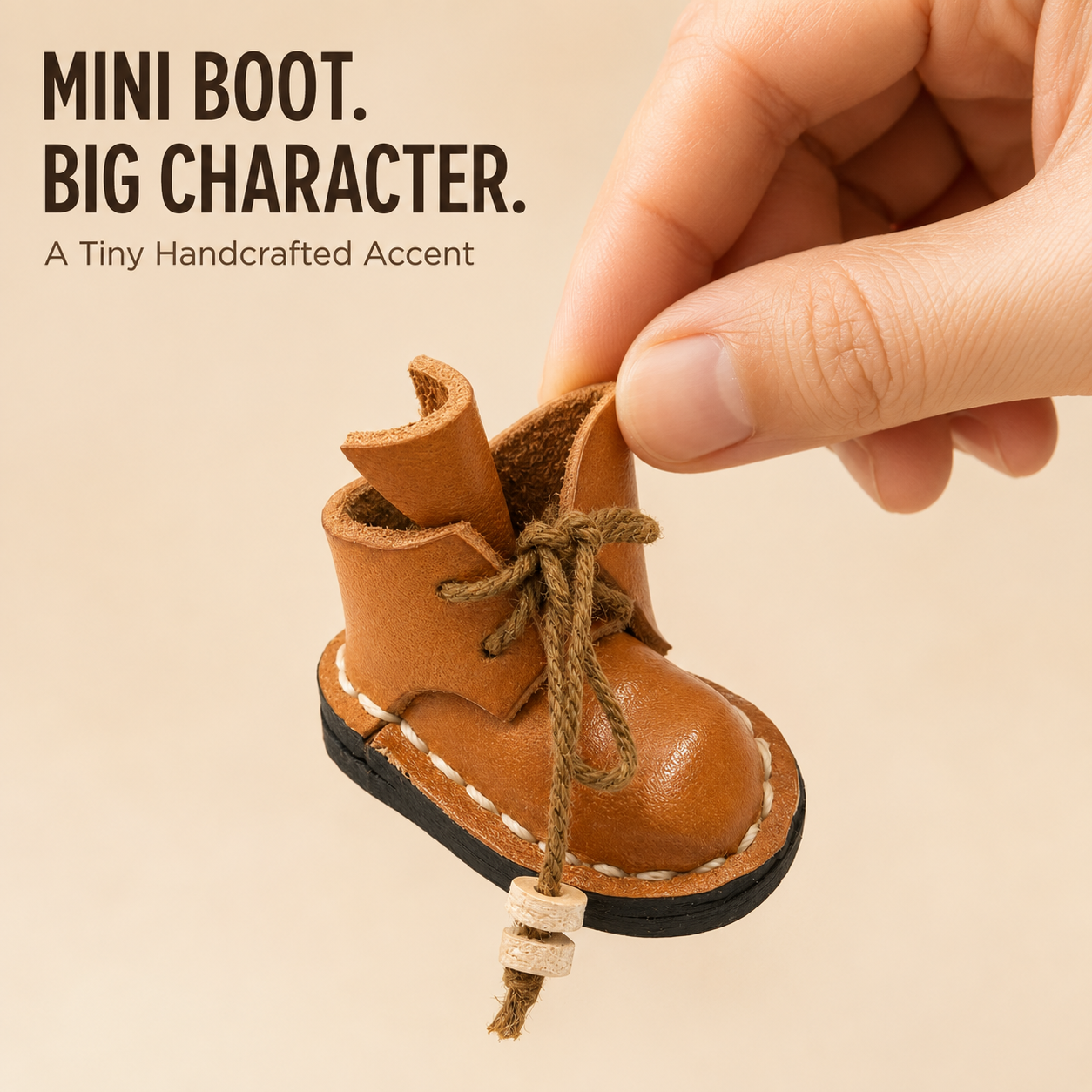 Handmade Mini Leather Boot Bag Charm