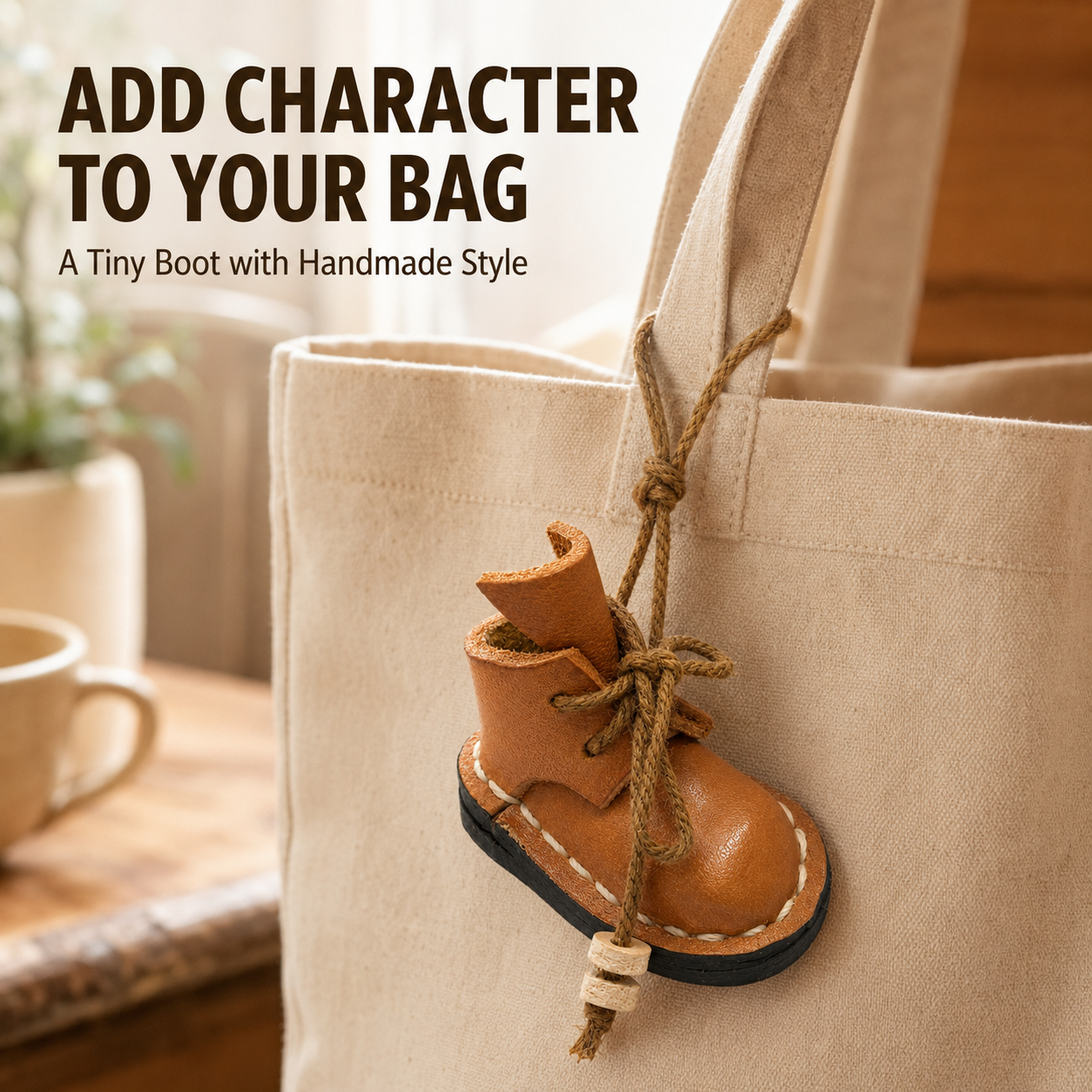 Handmade Mini Leather Boot Bag Charm
