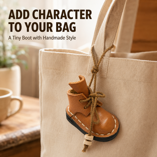 Handmade Mini Leather Boot Bag Charm