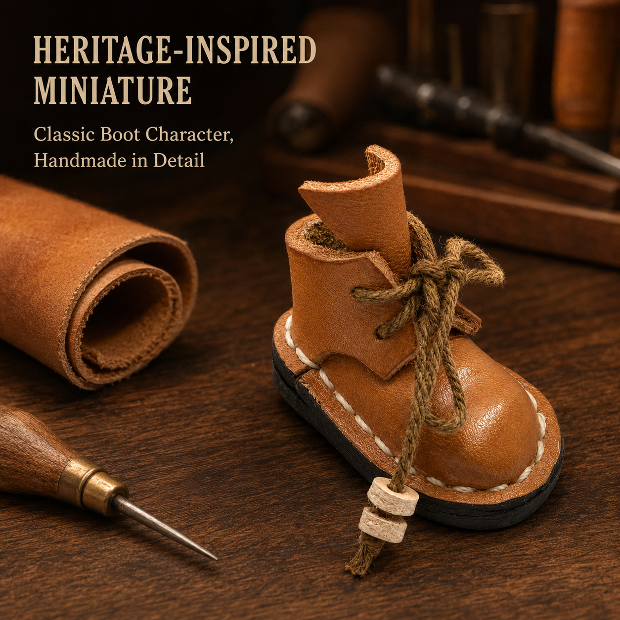 Handmade Mini Leather Boot Bag Charm