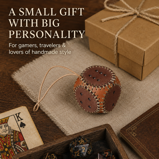 Handmade Leather Dice Bag Charm
