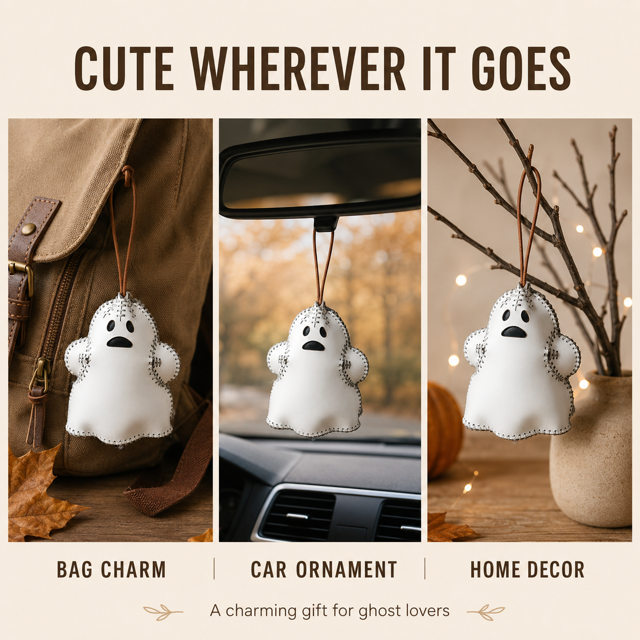 Cartoon Ghost Cowhide Decor Ornament