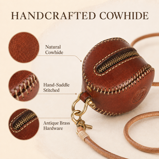 Handcrafted Cowhide  Earphone Storage Pouch
