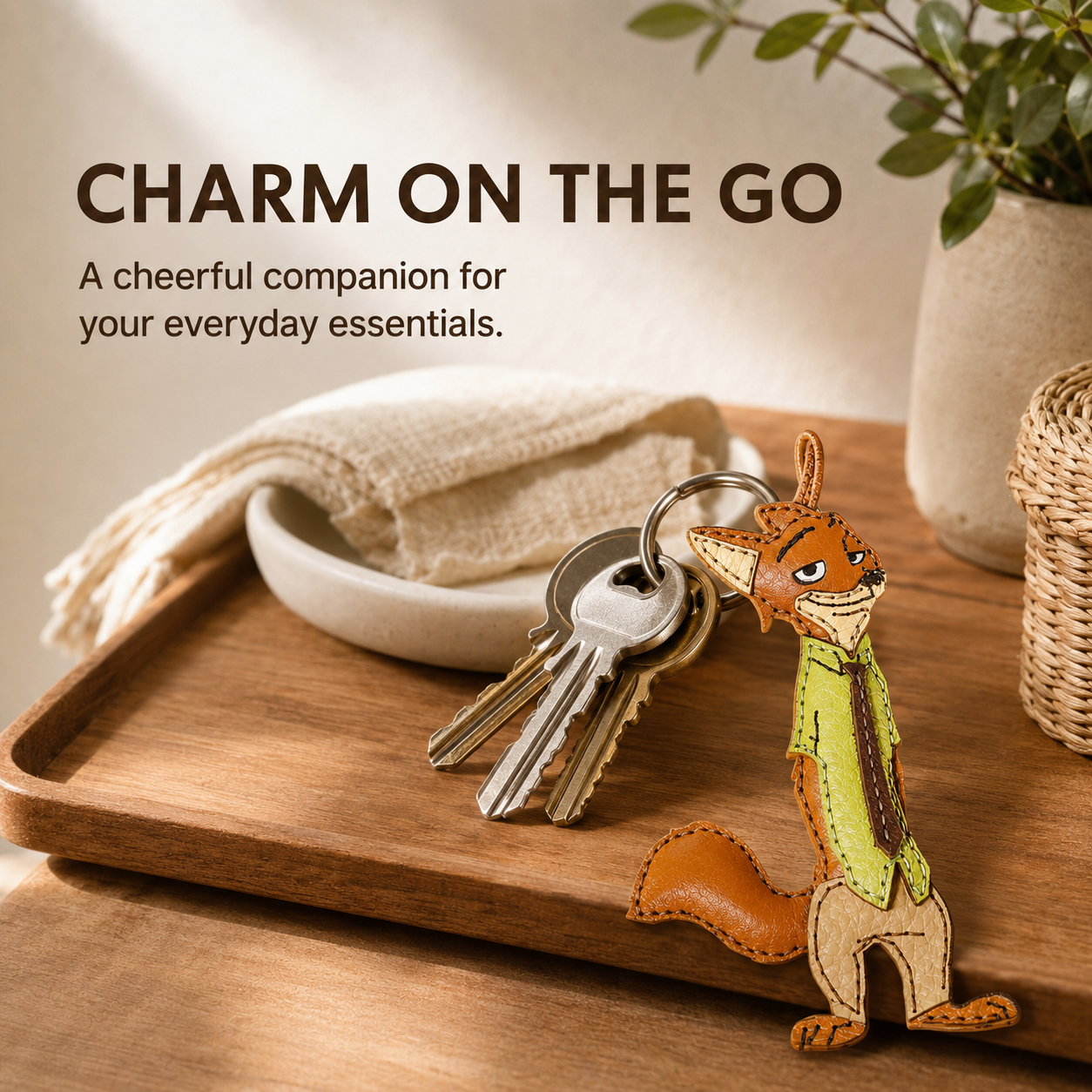 Zootopia Nick Wilde Leather Keyring Charm