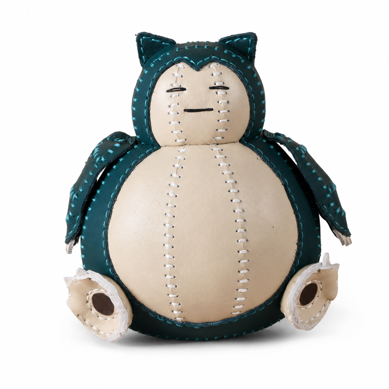 Handmade Leather Pokemon Snorlax Ornament