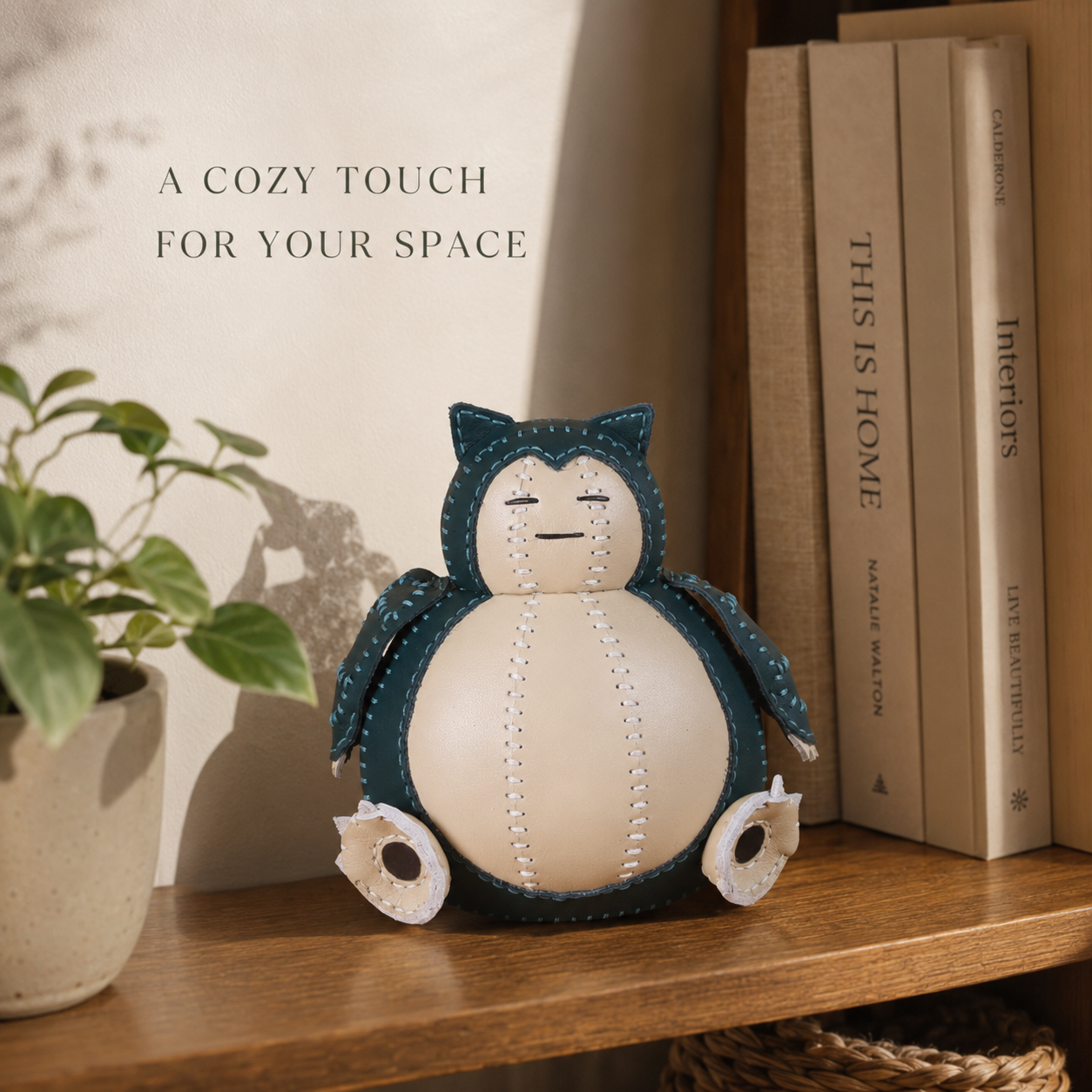 Handmade Leather Pokemon Snorlax Ornament