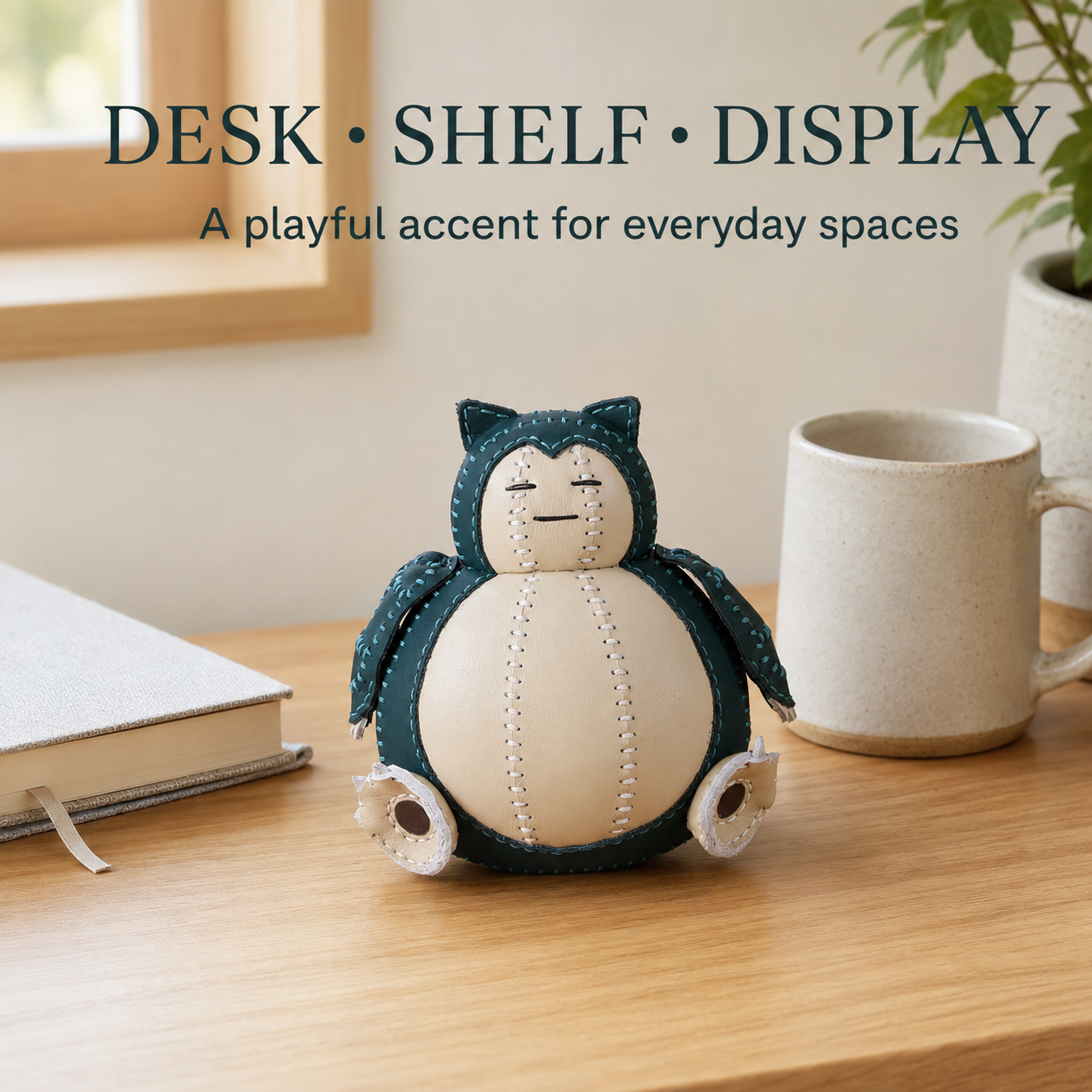 Handmade Leather Pokemon Snorlax Ornament
