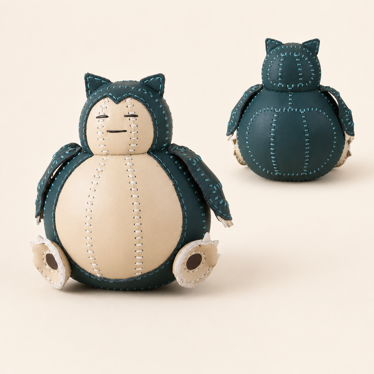 Handmade Leather Pokemon Snorlax Ornament