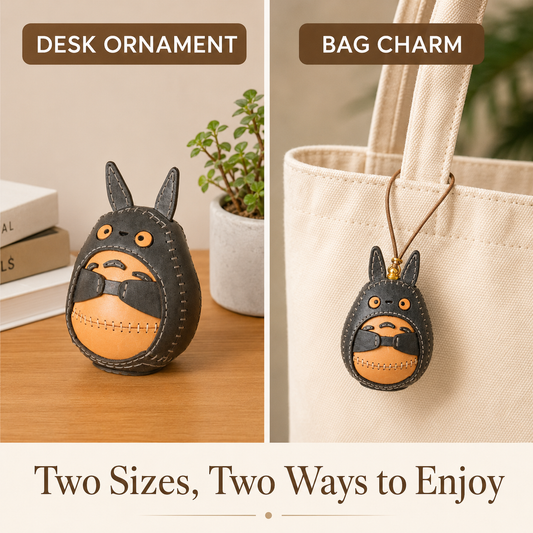 Handmade Leather Totoro Ornament ＆ Bag Charm