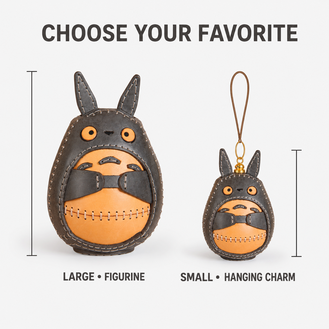 Handmade Leather Totoro Ornament ＆ Bag Charm