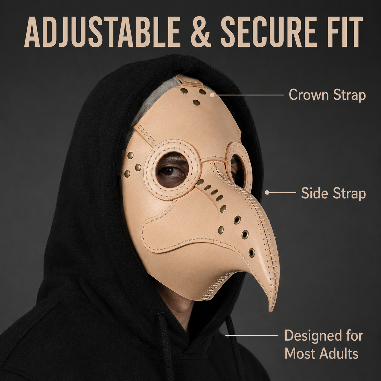 Bird Beak Plague Doctor Leather Mask
